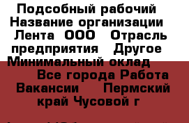 Подсобный рабочий › Название организации ­ Лента, ООО › Отрасль предприятия ­ Другое › Минимальный оклад ­ 22 500 - Все города Работа » Вакансии   . Пермский край,Чусовой г.